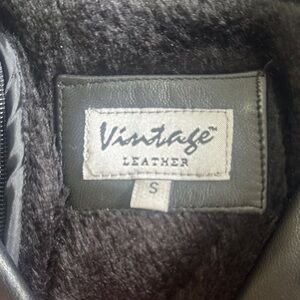 Vintage Black Leather Outerwear